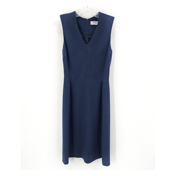 MM LaFleur MM LAFLEUR Annie Sleeveless V-Neck A-Line Blue Navy Dress - Picture 3 of 6